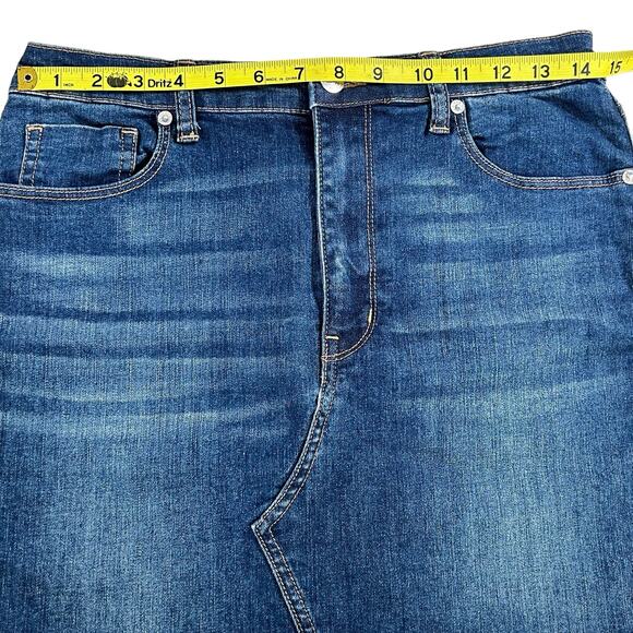 We the Free Denim Skirt Size 30 Free People Blue Dark Wash Classic Casual Mini - Picture 7 of 7